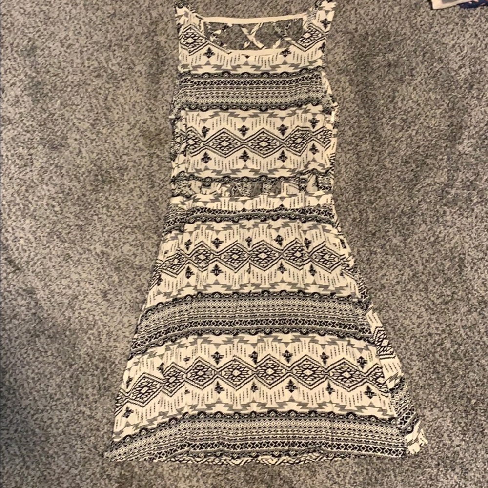 Cream and black dress